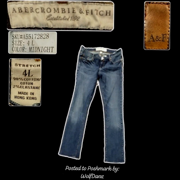 Abercrombie & Fitch Denim - Abercrombie & Fitch Midnight Jeans W/Intentional Thigh Fade-4L Stretch- 30"Waist